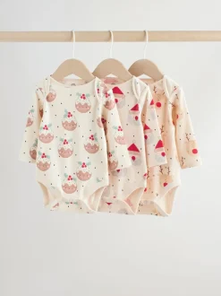 Multi - Verpakking van 3 Kerstmis Baby Bodysuits