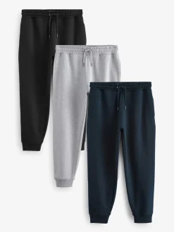Multi - Verpakking van 3 slim-fit jersey joggingbroeken met hoog katoengehalte
