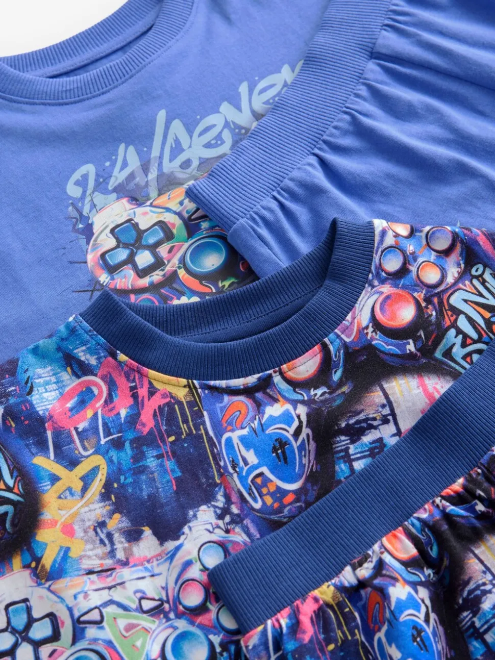 Multi Bright Graffiti Gamer - Set van 2 pyjama's met short (3-16 jr)