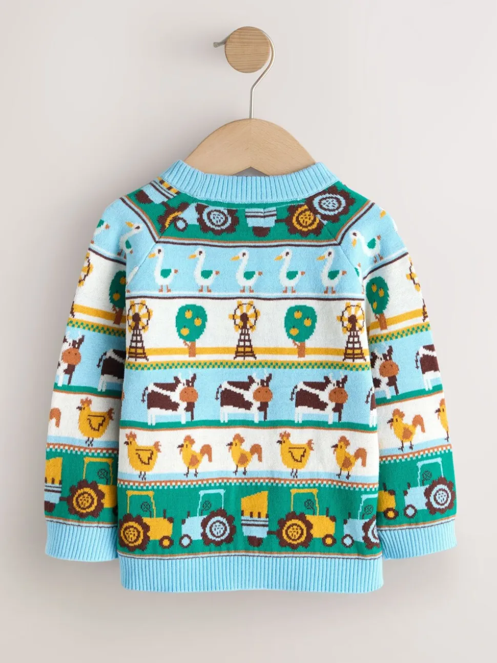 Multi Fairisle Pattern - Character Knitted Crew Neck Jumper (3mths-7yrs)