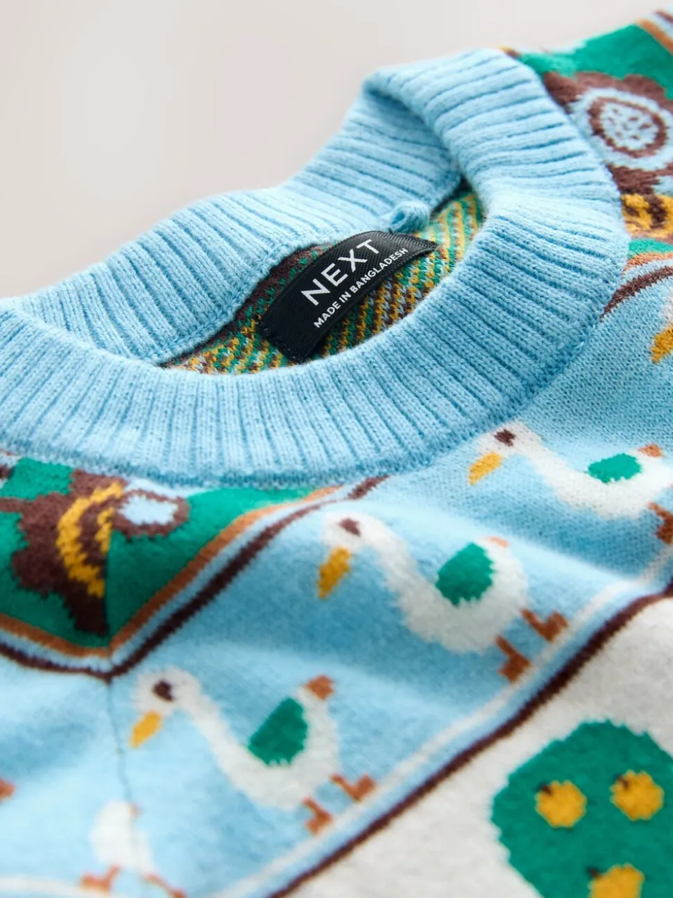 Multi Fairisle Pattern - Character Knitted Crew Neck Jumper (3mths-7yrs)