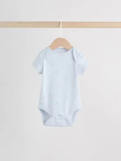 Multi Pastel Character - 7 Babyrompertjes met korte mouwen