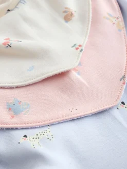 Multi Pastel Character - 5 Kwijlslabbetjes voor baby's
