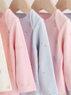 Multi Pastel Character - Set van 5 babyrompertjes met lange mouwen