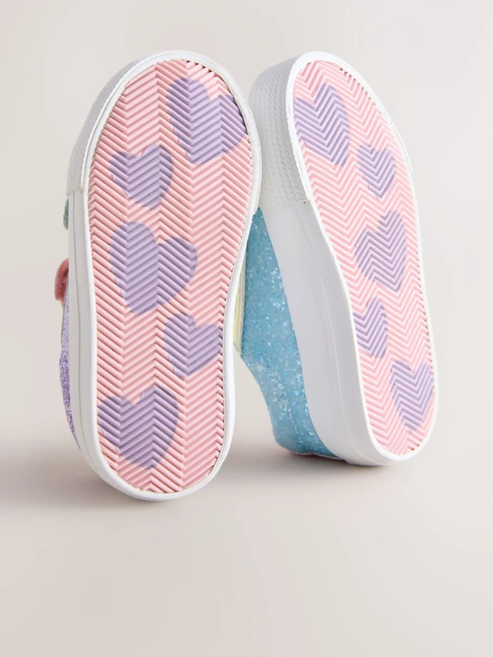 Multi regenboogkleurige glitters - Sneakers met dikke zool en klittenbandsluiting