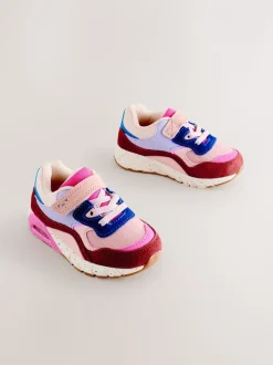 Multi roze - Sneakers met dikke zool en elastische veters