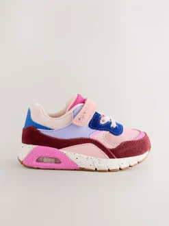 Multi roze - Sneakers met dikke zool en elastische veters
