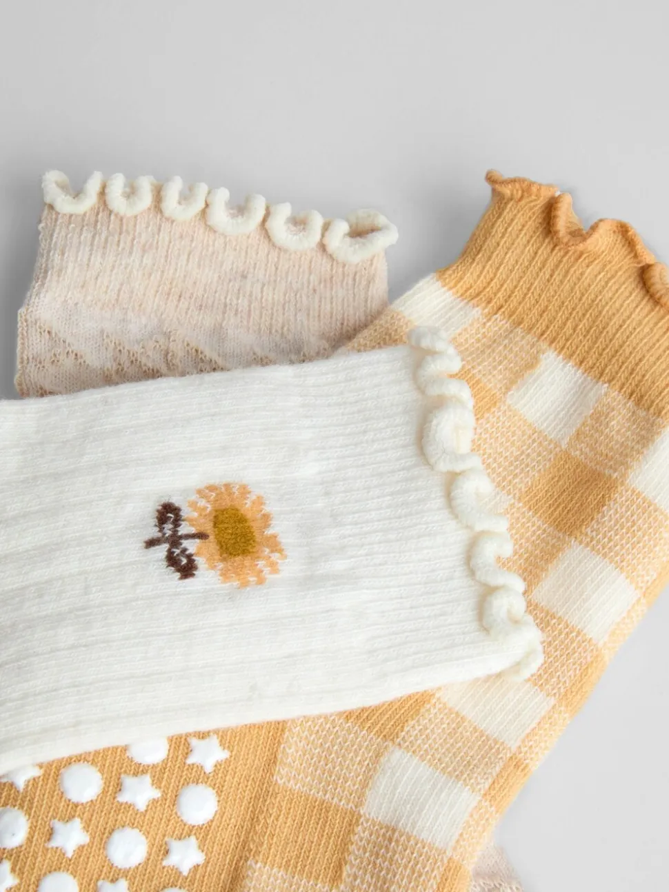 Mustard Sunflower - JoJo Maman Bébé - 3 Paar sokken