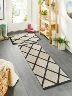 My Mat Border Geo wasbare nylon loper