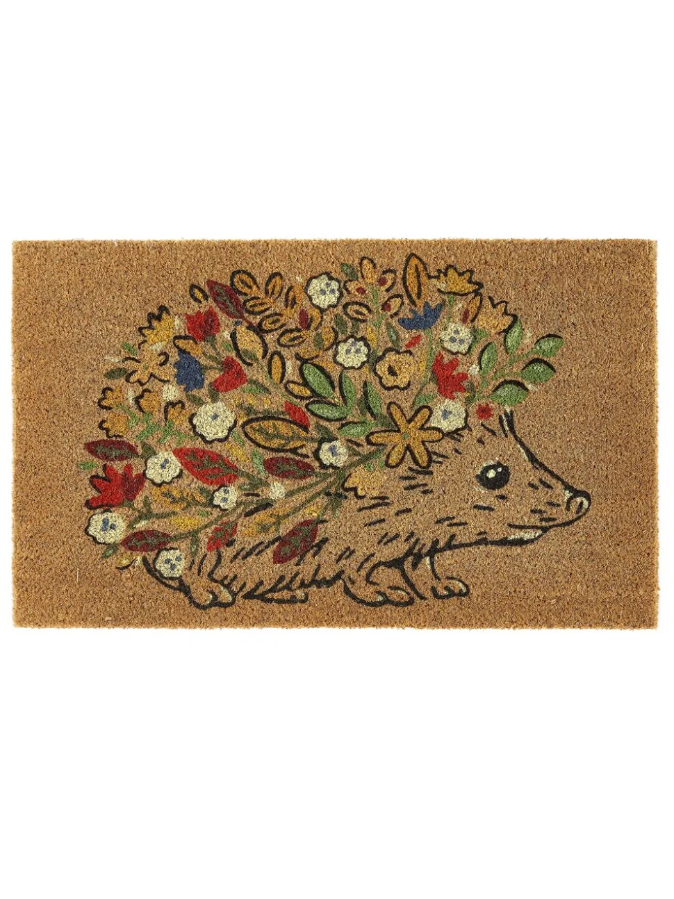 My Mat Kokosdeurmat met bloemen- en egelprint