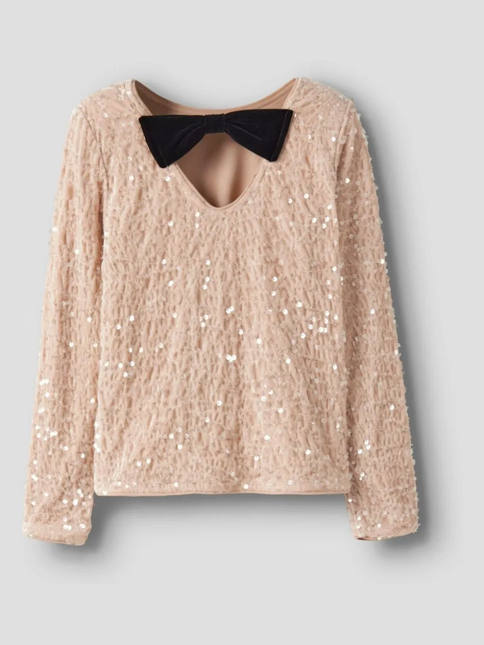 NAME IT Sequin velvet bow detail blouse