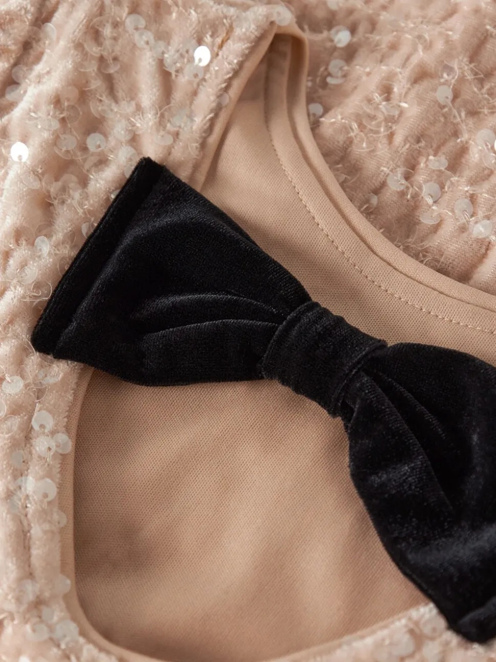 NAME IT Sequin velvet bow detail blouse