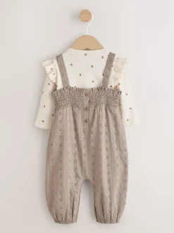 Naturel Broderie - Baby tuinbroek en bodysuit 2 -delige set (0mnd -2jr)