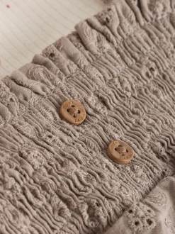 Naturel Broderie - Baby tuinbroek en bodysuit 2 -delige set (0mnd -2jr)