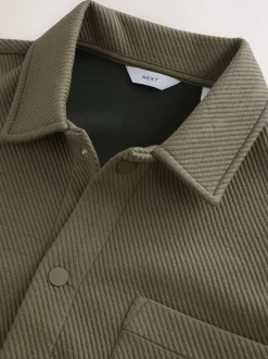 Naturel bruin - Diagonaal structuur Jersey Overshirt