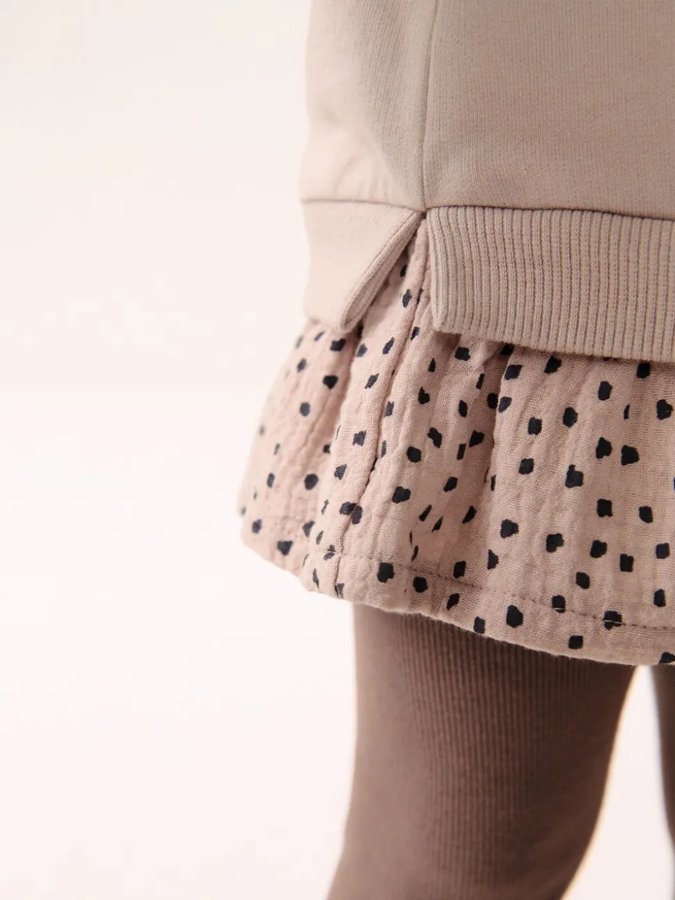Naturel bruin - Set met top met lange mouwen en legging (3 mnd-7 jr)