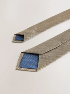 Naturel bruin - Smal - Stropdas met textuur