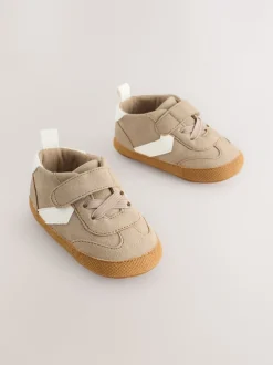 Naturel bruin - Touch Fastening Baby Trainers (0-2mths)