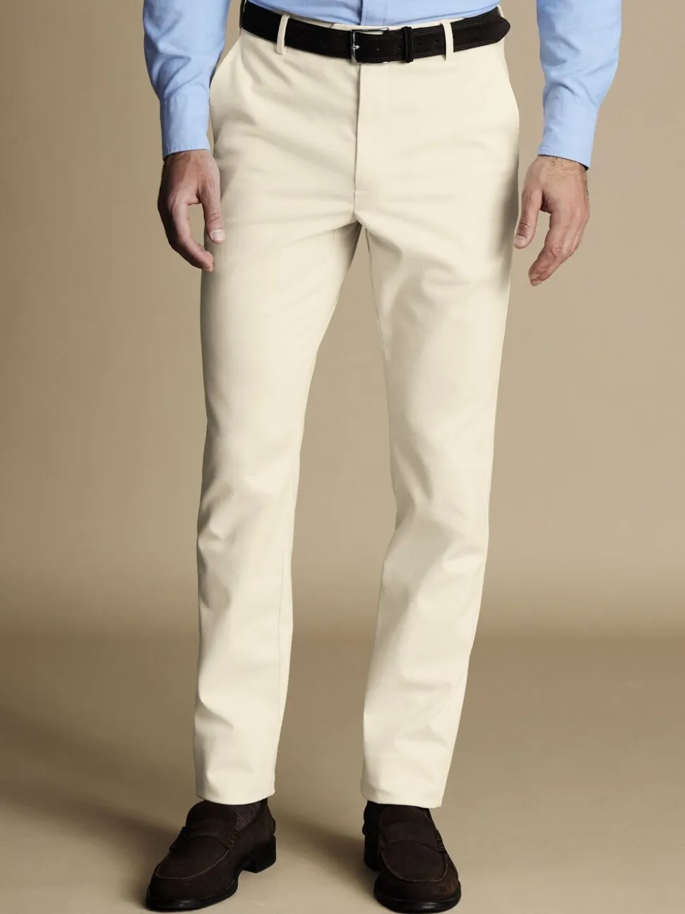 Naturel Cream - Charles Tyrwhitt Classic Fit ultimate chino zonder plooien