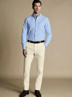 Naturel Cream - Charles Tyrwhitt Classic Fit ultimate chino zonder plooien
