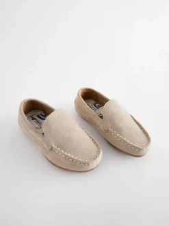Naturel kiezelkleur - Suede Slip-Ons Loafer Shoes