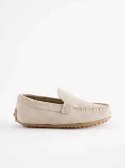 Naturel kiezelkleur - Suede Slip-Ons Loafer Shoes