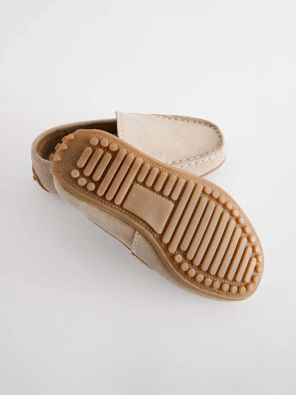 Naturel kiezelkleur - Suede Slip-Ons Loafer Shoes