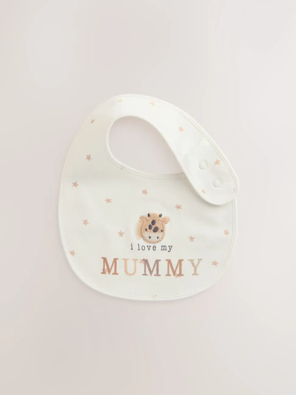 Naturel met figuurtje - I Love My Mummy/Daddy-babyslabbetjes 2 stuks