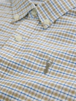 Naturel met gingham-ruit - Oxford overhemd (3-16 jr)