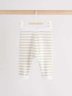 Naturel met strepen - Gebreide top- en leggingset (0 mnd - 2 jr)