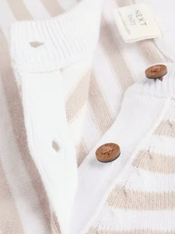 Naturel met strepen - Gebreide top- en leggingset (0 mnd - 2 jr)