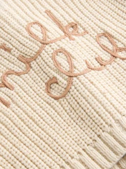 Naturel Milk Club - Grofgebreid babyvestje met borduursel