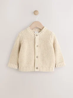 Naturel Milk Club - Grofgebreid babyvestje met borduursel
