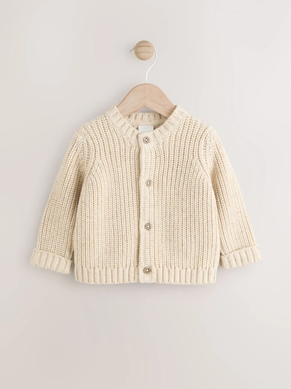 Naturel Milk Club - Grofgebreid babyvestje met borduursel