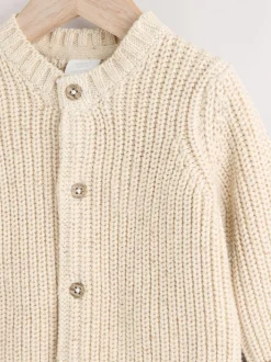 Naturel Milk Club - Grofgebreid babyvestje met borduursel