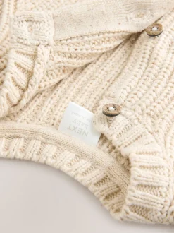 Naturel Milk Club - Grofgebreid babyvestje met borduursel