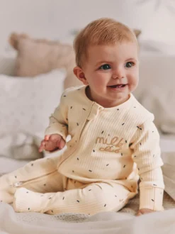 Naturel Milk Club - Set van 3 babyslaapzakjes met tweewegrits van 100% katoen (0 mnd - 2 jr)