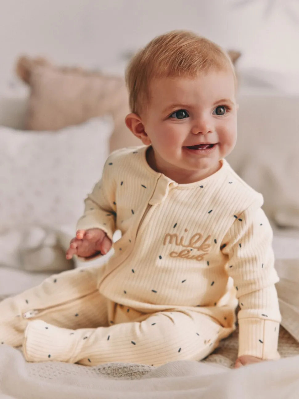 Naturel Milk Club - Set van 3 babyslaapzakjes met tweewegrits van 100% katoen (0 mnd - 2 jr)