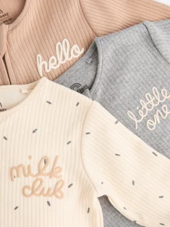 Naturel Milk Club - Set van 3 babyslaapzakjes met tweewegrits van 100% katoen (0 mnd - 2 jr)
