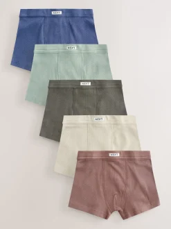 Naturel Multicolor - Set van 5 boxershorts met zachte tailleband (1,5-16 jr)