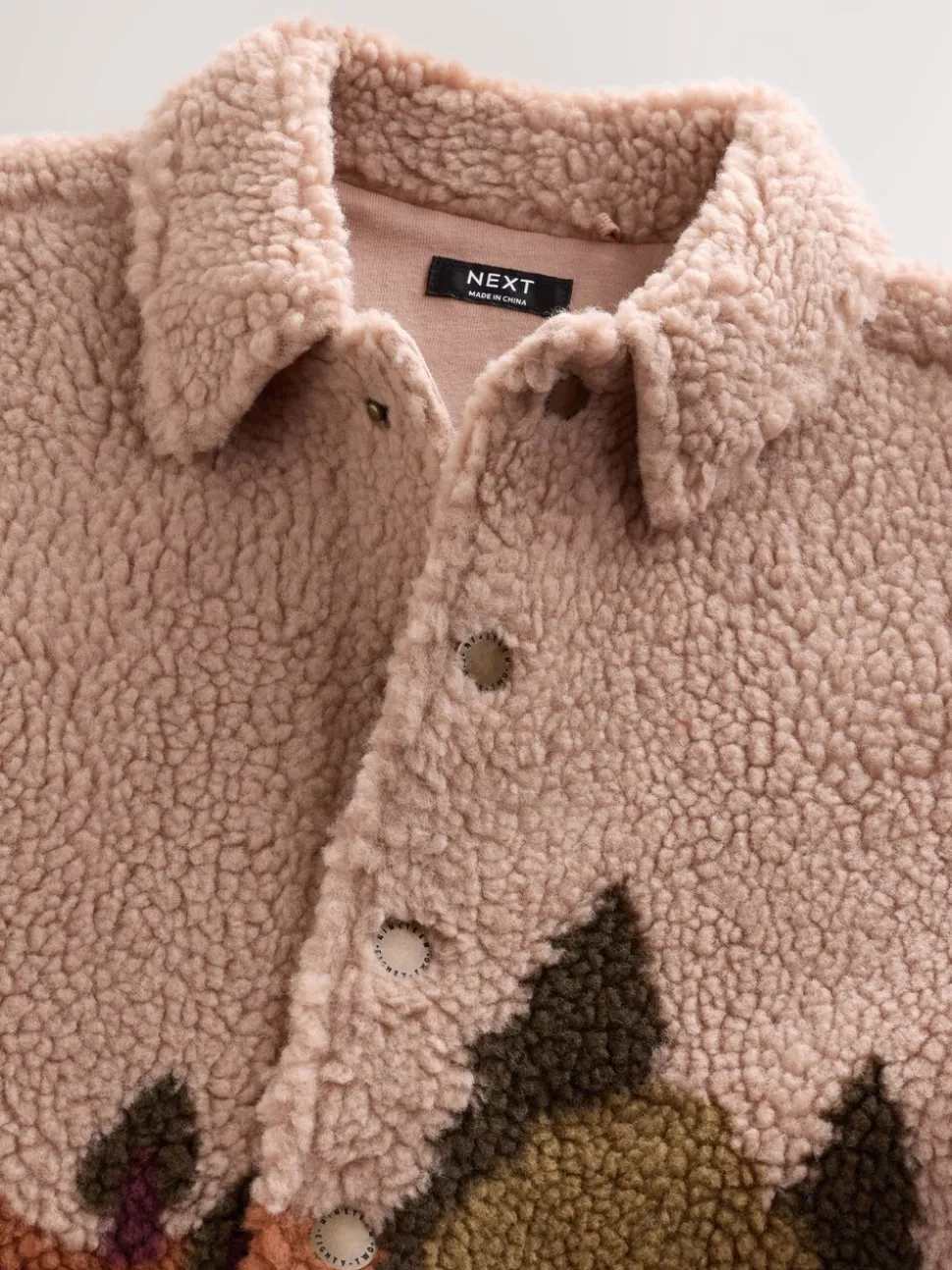 Naturel Sierlijke Print - Fleece shacket van borg (3 mnd - 7 jr)