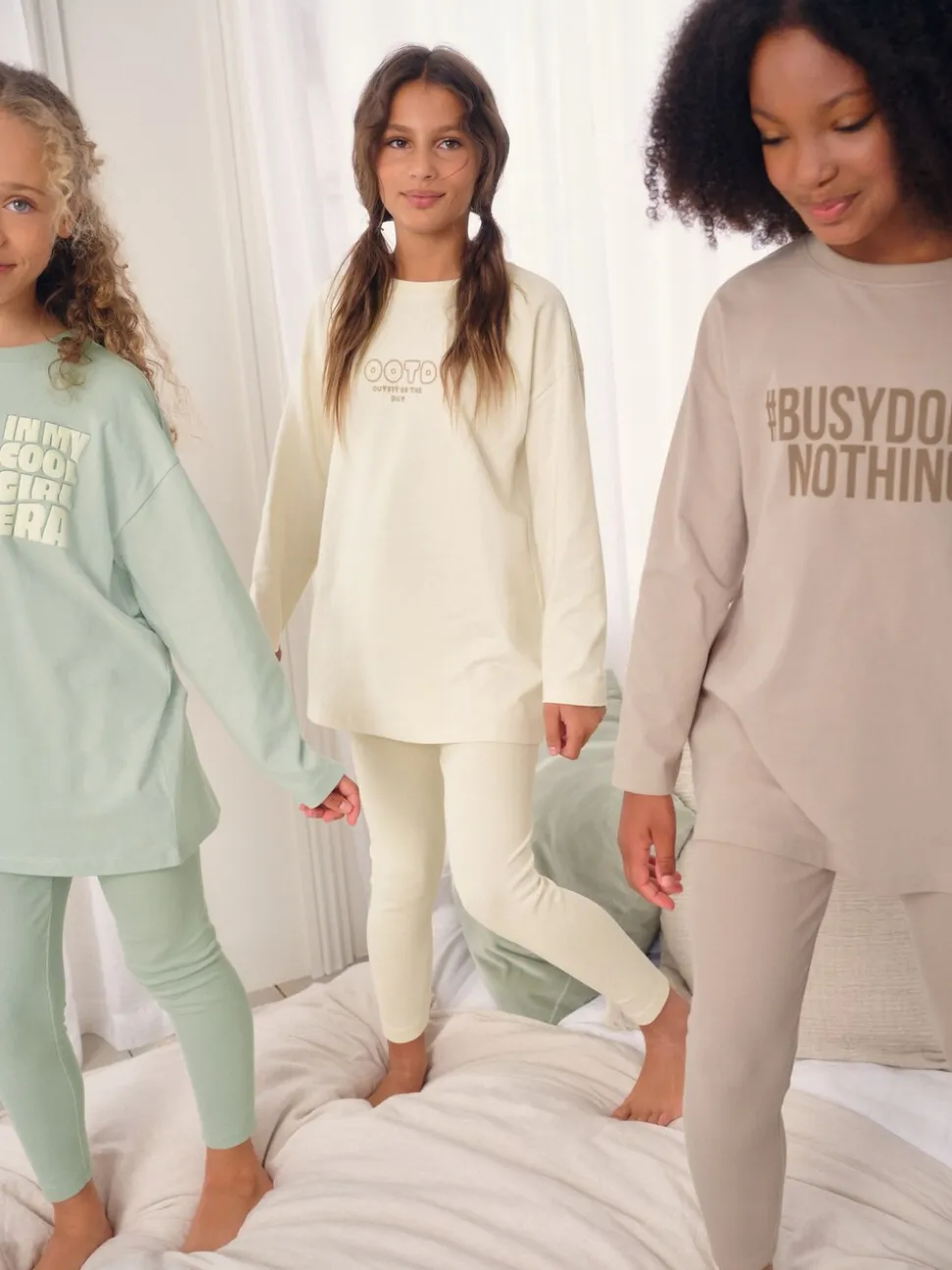 Naturel slogan - Legging pyjama's verpakking van 3 (3 - 16 jr)