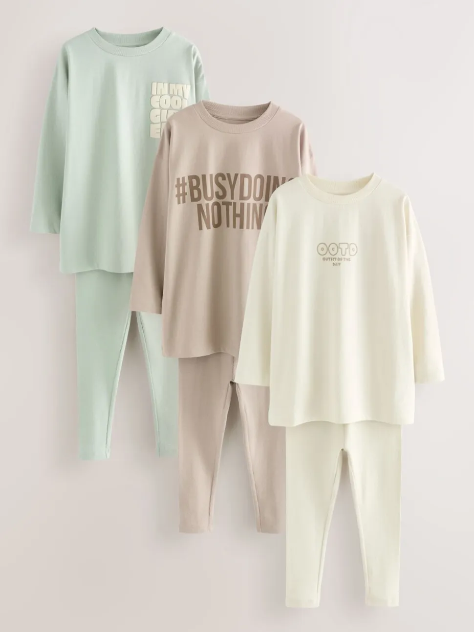 Naturel slogan - Legging pyjama's verpakking van 3 (3 - 16 jr)