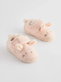 Naturel/crèmekleurig konijn - Pantoffels met antislip-zool