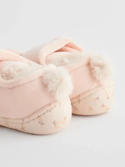 Naturel/crèmekleurig konijn - Pantoffels met antislip-zool