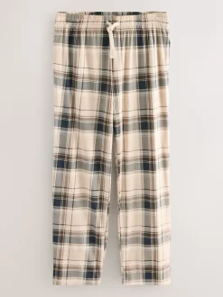 Naturel/zwart geruit - Jersey pyjama met korte mouwen