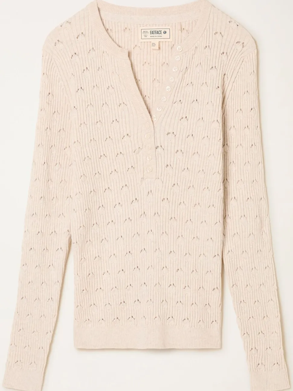 Natuurlijk - FatFace Knitted Button Front Henley