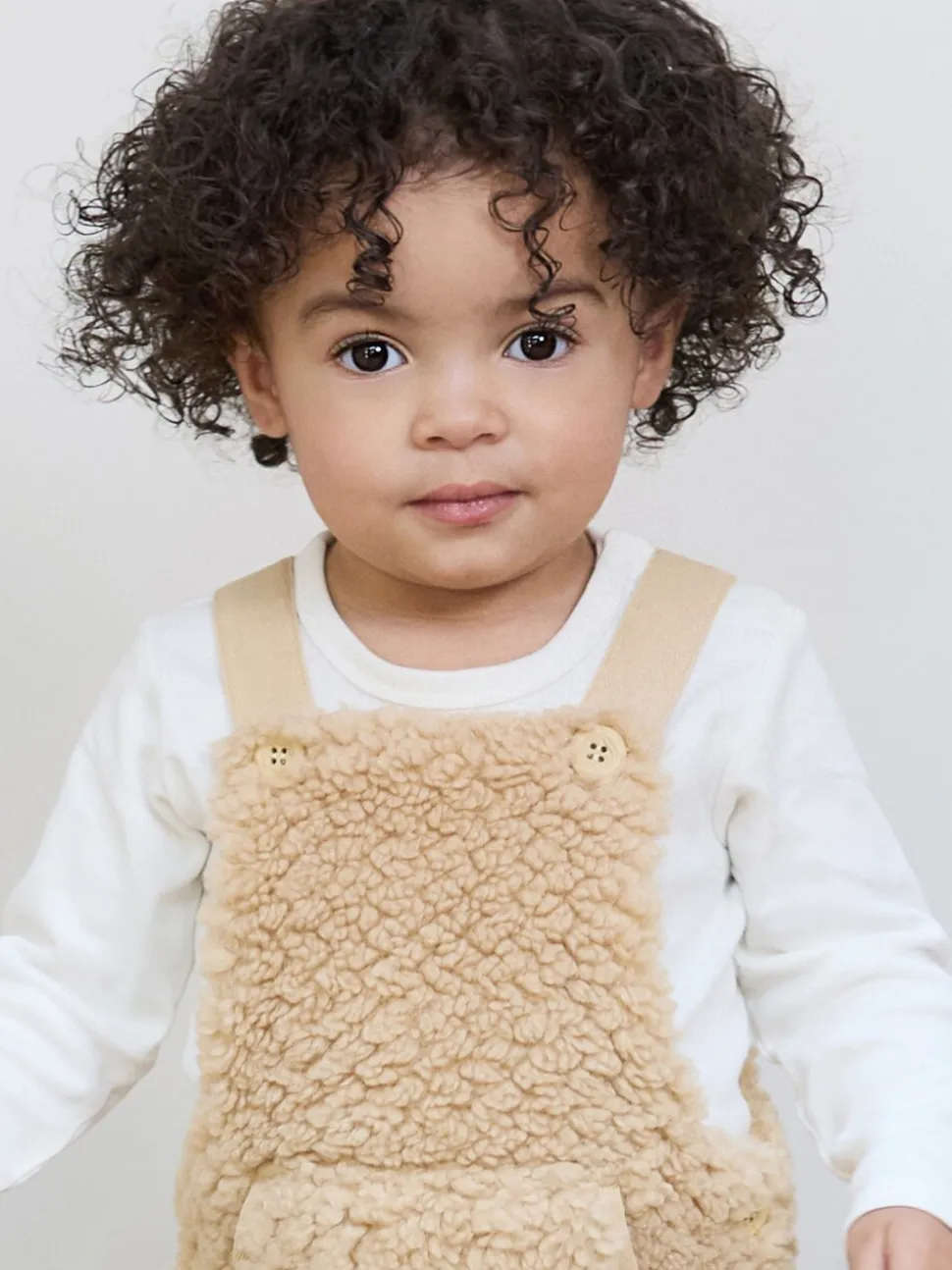 Natuurlijk - The Little Tailor - Set van dikke tuinbroek van sherpafleece en body voor baby's