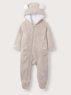 Natuurlijk - The White Company - Kiezelkleurig fleece romperpakje