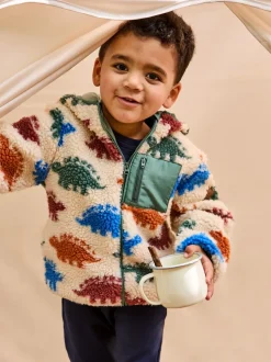 Natuurlijke Stegosaurus - JoJo Maman Bébé Checkerboard Hooded Borg Jacket